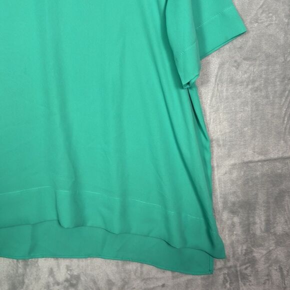Papaya Weekend Green Lightweight Vneck Short Sleeved Blouse Top Size 18 - Picture 3 of 8